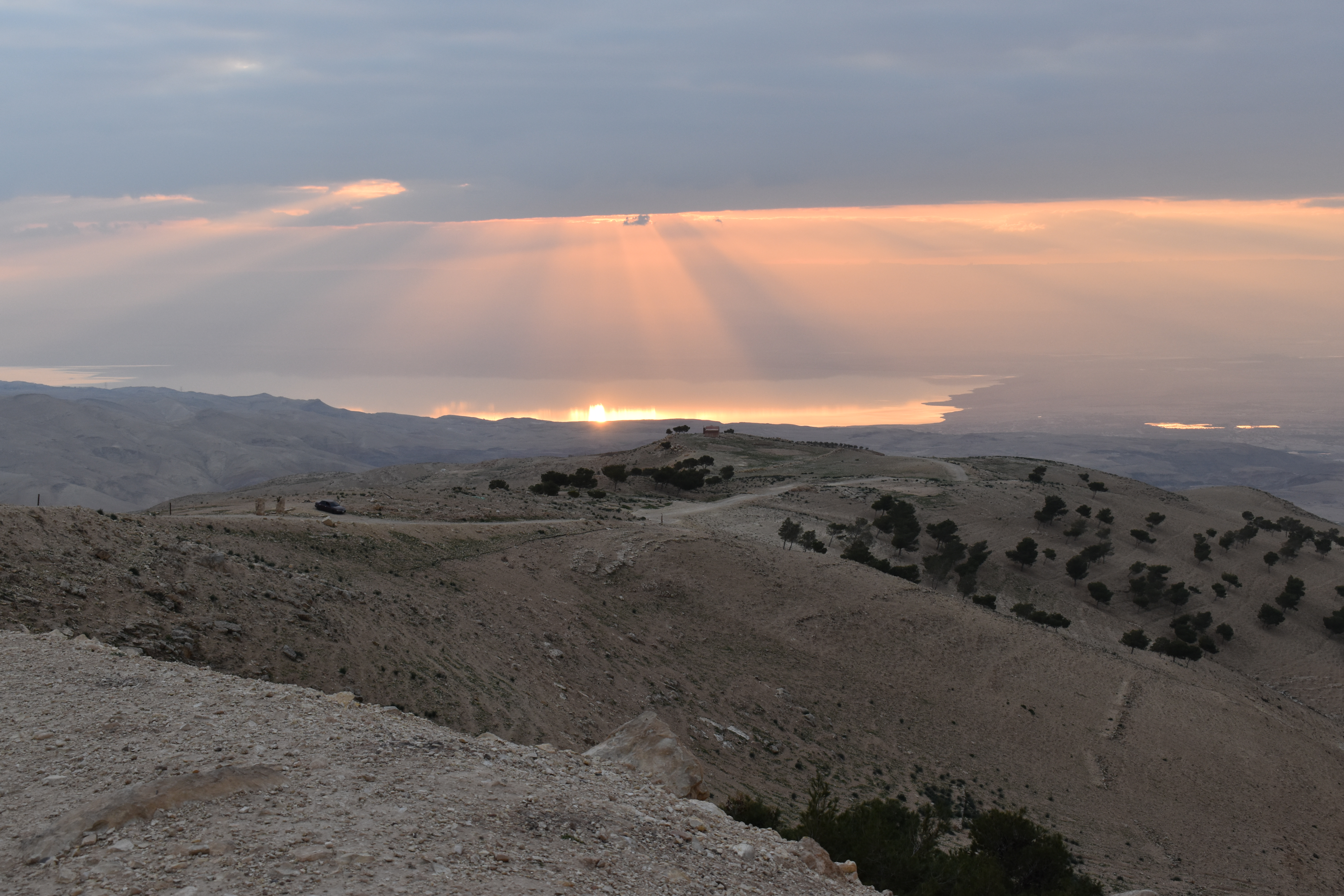 Sunset on the Dead Sea seen fromn Mt. Nebo